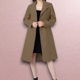 mabish Fleece Solid Coat For Women-picture-18