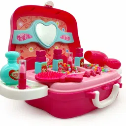 wish & willow Pretend Play Cosmetic and Makeup Toy for Girls Kids, Beauty Salon Toys for Kids - (Pack of 19 Pc; Multicolor) image 1