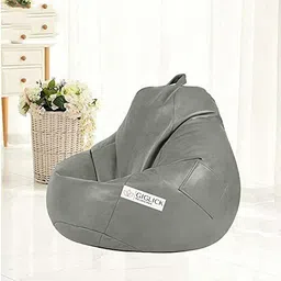 giglick XXXL Faux Leather Bean Bag & Footrest Filled with Beans Teardrop Bean Bag With Bean Filling image 2