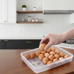 maxtid 24 Grid Modern Egg Tray with 24 Slots, Fridge Storage Organizer Closet Divider-picture-15
