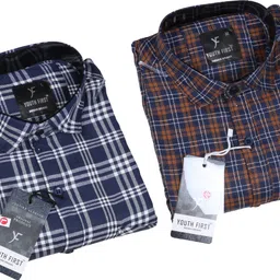 youth first Men Regular Fit Checkered Spread Collar Casual Shirt-picture-22