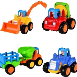 razz bazz Construction Toy Play Set|Excavator, Dumper, Cement Mixer & Tractor Trolly-63-picture-13
