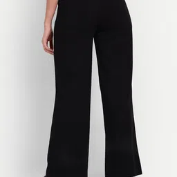 broadstar Women Loose Fit Black Lycra Blend Trousers image 3