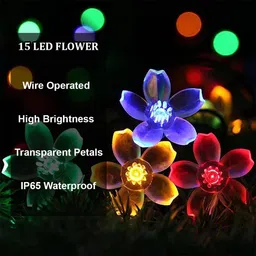 kanvika 15 LEDs 3 m Multicolor Steady Flower Rice Lights image 5