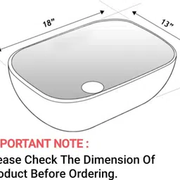 lily Premium Quality Attractive Ceramic Glossy Art Basin For Bathrooms & Living Room AR-06 [18 x 13 x 5]INCH Table Top Basin image 4
