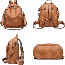 womenbuzz Medium 25 L Laptop Backpack Women Leather Convertible Shoulder Bag Ladies Anti theft Satchel Sling Travel image 5
