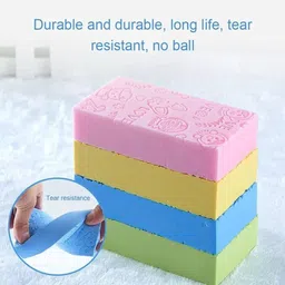 mk life Texture Remove Dirt Skin, Body Painless Bath Sponge for Adults Kids Reusable image 5