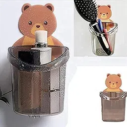 webdealz Teddy Bear Wall Mount Sticky Toothbrush Holder, Multipurpose Organizer x1.276 Shower Caddy Organizer image 5