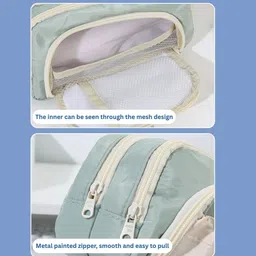 jp enterprise Pencil Case Stationery Items for Girls and Boys, Pencil Pouch for School College Cute Art Polyester Pencil Box image 1