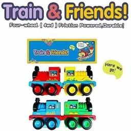 flbako Trains & Friends Adventures, Small Push Along Train Engine Pull Back Set of 4 image 5