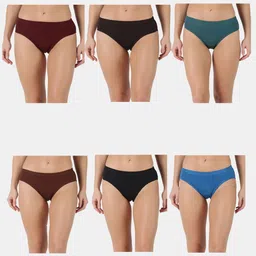 Pack of 6 Dollar Lehar Super Combed Cotton Women's Plain Solid Panty Women Hipster Multicolor Panty-picture-35