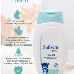 softsens Gentle and Nourishing Tear Free Baby Wash with Natural Milk Cream image 5