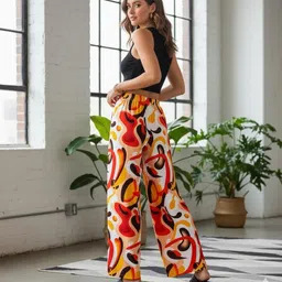 vagisha Women Regular Fit Multicolor Polyester Trousers image 3