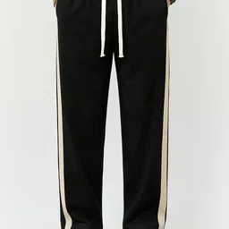 combraided Men Loose Fit Black, Beige Lycra Blend Trousers-picture-31