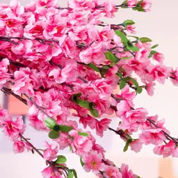 de gardenia Peach Blossom Bouquet – 49 Inch Silk Faux Flowers Pink Bird of Paradise Artificial Flower image 4