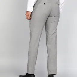 raymond Men Slim Fit Grey Polyester Trousers image 4