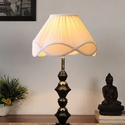 Multicolor Vintage Cotton Table Lamp With Iron Black Base For Bedroom Table Lamp-image-6