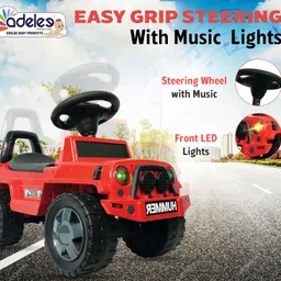 odelee Hummer Push Car Front Light & Music With Back Rest For Kids image 2