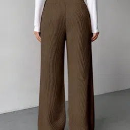 rajovati Women Loose Fit Brown Viscose Rayon Trousers image 2