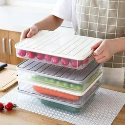 qnitos Plastic SlimFresh 3-in-1 Fridge Storage Set Storage Basket-picture-22