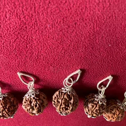 rudraksham Silver Brass Locket Set image 1