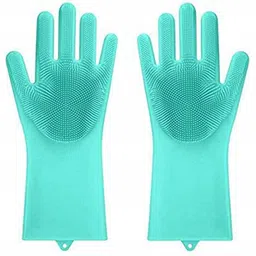 widerzone Magic Silicone Dish Washing Gloves, Silicon Cleaning Gloves, Silicon Hand Gloves for Kitchen and Pet Grooming, Great for Washing Dish, Car, Bathroom Dry Glove-picture-17