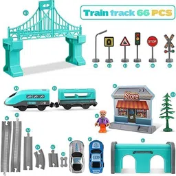 venimall DIY train city track for kids | DIY Assemble Train set image 2