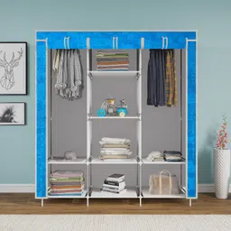 flipkart perfect homes studio Premium 8 Shelf Unique Print Carbon Steel Collapsible Wardrobe image 3