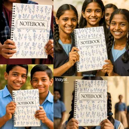 inayat origin Floral Notebook A4 Notebook UNRULED 200 Pages image 4