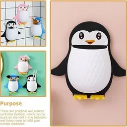 shreejee Plastic Penguin Design Wall Mounted Storage Organizer for Bathroom/Kitchen Etc x3.313 Storage Basket image 3