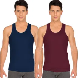 white rose Pack of 2 COLOR VEST Men Vest-picture-22