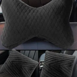 mockhe Black Velvet Car Pillow Cushion for Chevrolet image 3