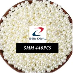 bbs deal 5MM 440PCS CREAM PEARL BEADS FOR JWELLERY MAKING image 1