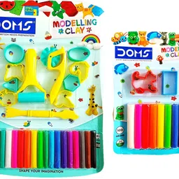 doms Modelling Clay with Various Moulds Multicolour pack of 2 image 1