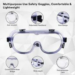 ssd Honeywell Chemicals Splash Goggles IEGAFC10 Clear Impact Resistant with Elastic Welding, Laboratory Safety Goggle image 4