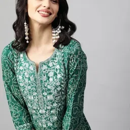 wawlooks Women Embroidered, Printed Viscose Rayon Straight Kurta-picture-27