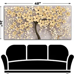 aadee craft Tree of Joy Wall Art Canvas Print– 24x48 In Canvas 24 inch x 48 inch Painting image 3