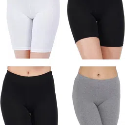 arla apparel Pack of 4 Solid Women Multicolor Cycling Shorts-picture-20