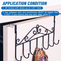kayru Stainless Steel Over The Door Hook Hanger Organizer/Wall Hook Rack Hook 7 image 4
