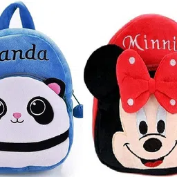 samayra SM Combo Kids School Bag Panda Blue & Minnie Red Lunch Bag-picture-20