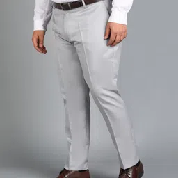 metronaut plus Men Slim Fit Grey Polyester Trousers image 2