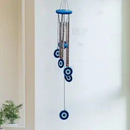 shubhanjali Evil Eye Wind Chimes for Home Decor Items Outdoor Balcony Window Gifts, 23 Inch Wood, Steel Windchime-picture-14