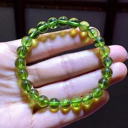 vibesle Stone, Peridot Beads, Crystal Charm Bracelet image 4