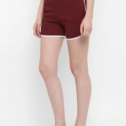 alan jones Solid Women Maroon Dolphin Shorts image 2