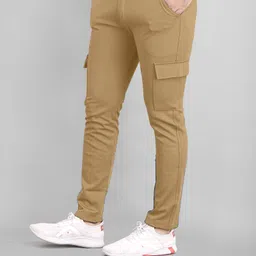 combraided Men Regular Fit Brown Lycra Blend Trousers image 4
