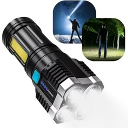 wrydo9 Rechargeable LED Torch High Power Flashlight Long Range Beam & Emergency Light Torch image 3