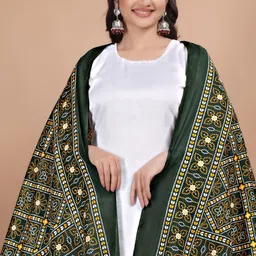 hetex hub Rayon Printed Green Women Dupatta image 5