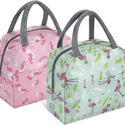 wallmarttstore 2PK Insulated Lunch Bag Large Waterproof Cooler Tote Thermal Food Storage Bag Waterproof Lunch Bag-picture-45