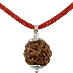 amfonet Panchmukhi Rudraksha Lockets ,Safe All Negativity, Blessings of lord shiva Wood Pendant image 2
