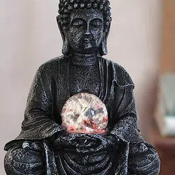 astrotalks Water Fountain Spinning Crystal Glass Ball for Home Decoration (Pack of 1) Decorative Showpiece - 5 cm image 4